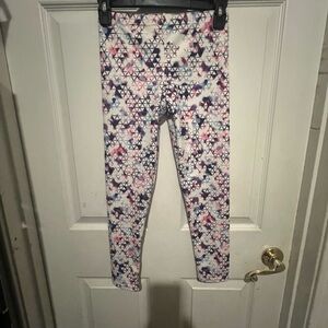 ASRV Kids Leggings in Pink and Blue Geometric Pattern